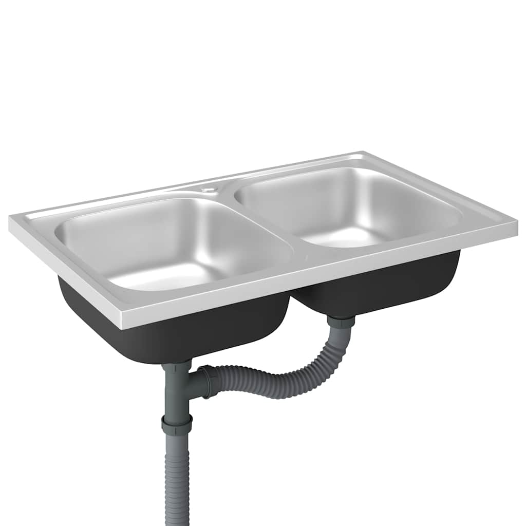 Fregadero De Cocina Doble Seno Acero Inoxidable