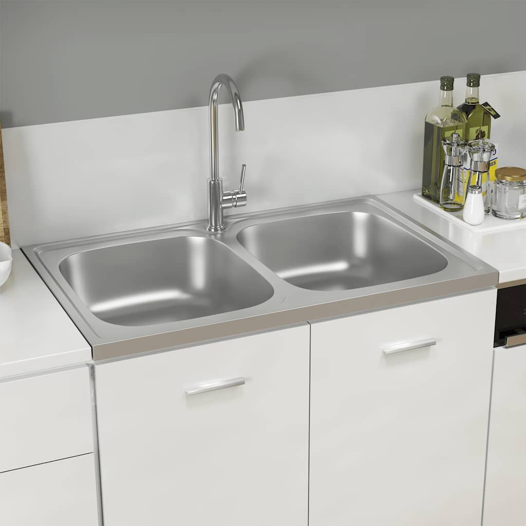 Fregadero De Cocina Doble Seno Acero Inoxidable