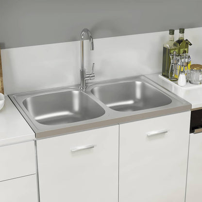 Fregadero De Cocina Doble Seno Acero Inoxidable