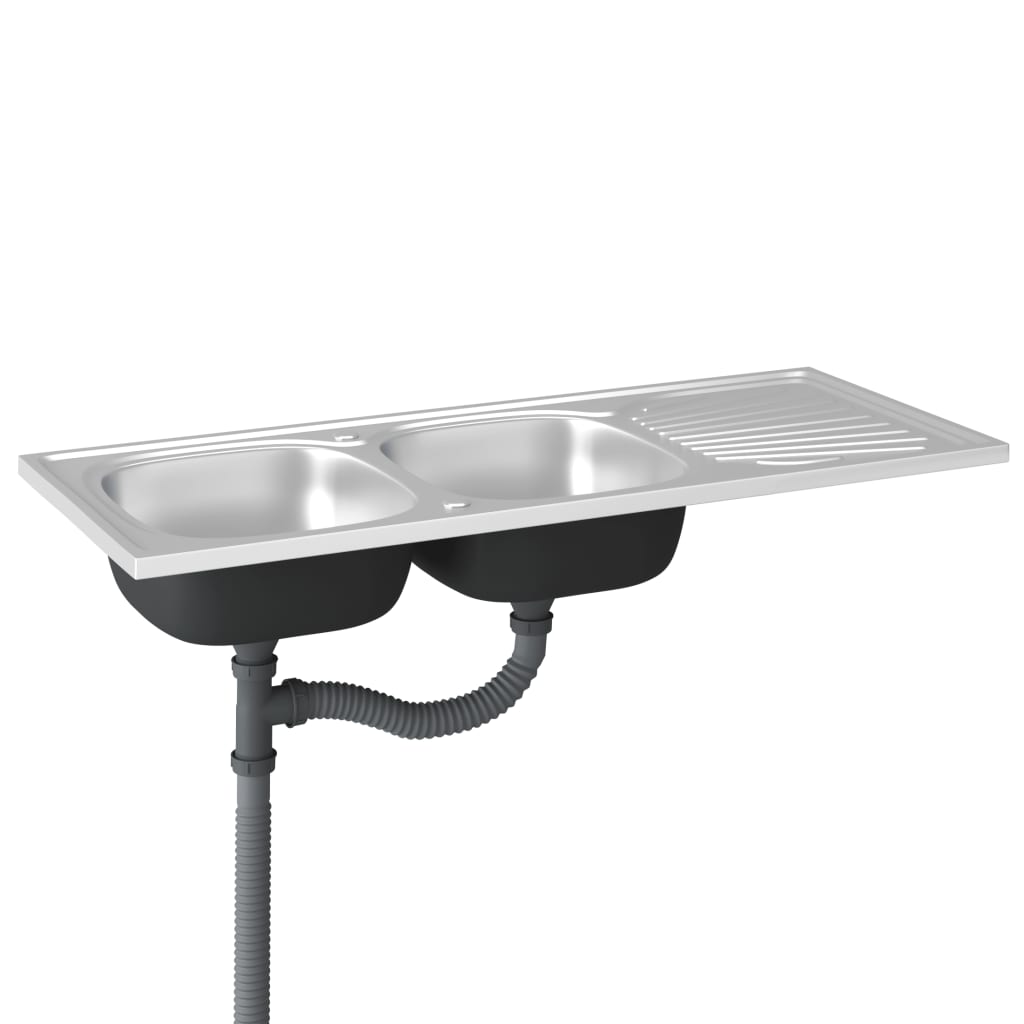 Fregadero De Cocina Doble Seno Acero Inoxidable
