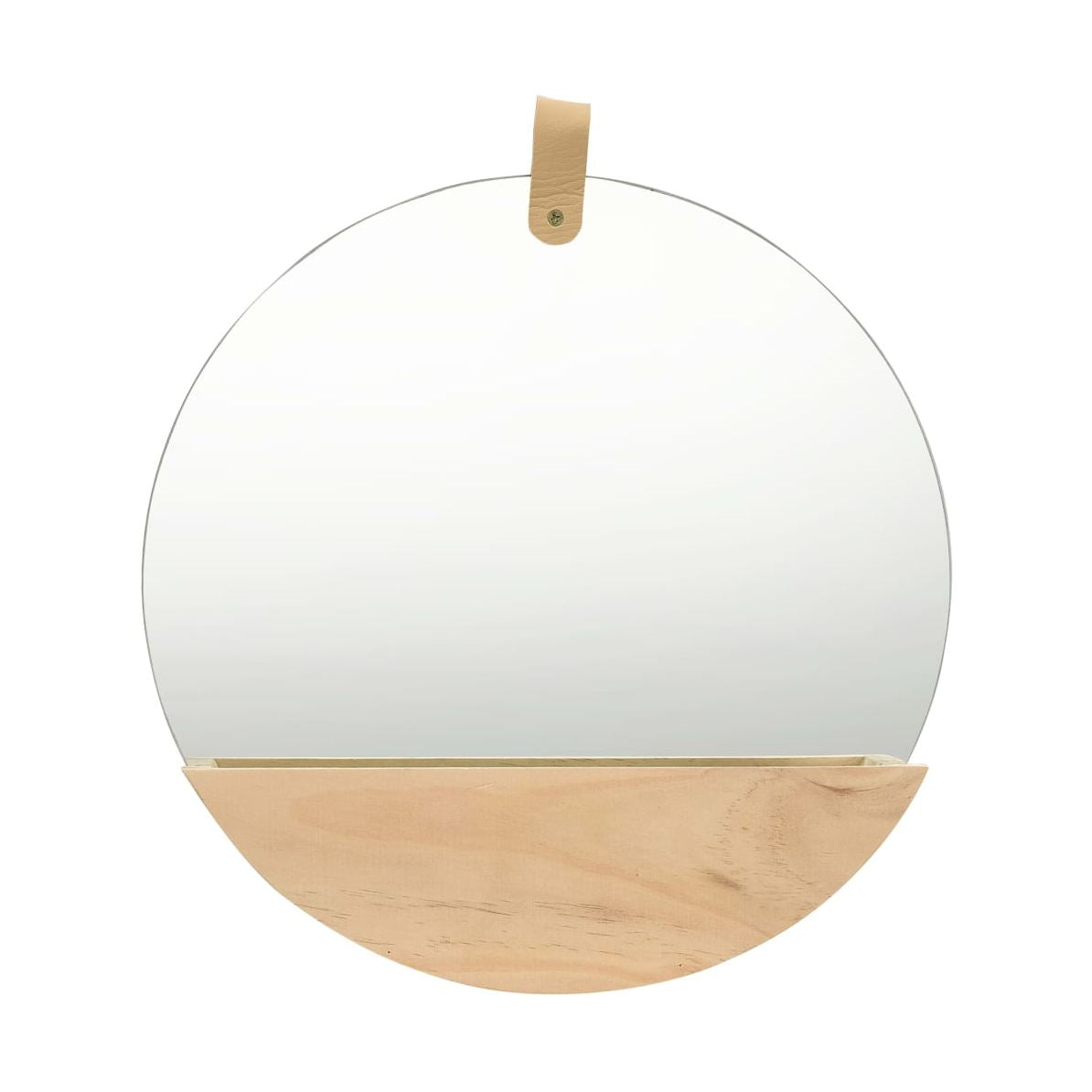 Espejo De Pared De Madera Maciza De Pino 35 Cm