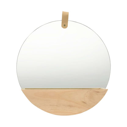 Espejo De Pared De Madera Maciza De Pino 35 Cm