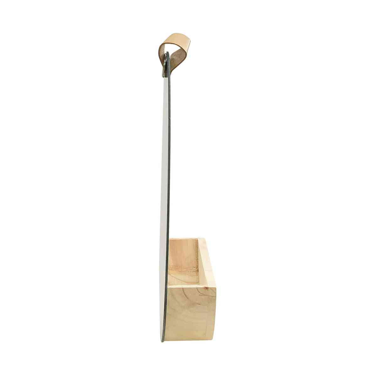 Espejo De Pared De Madera Maciza De Pino 35 Cm