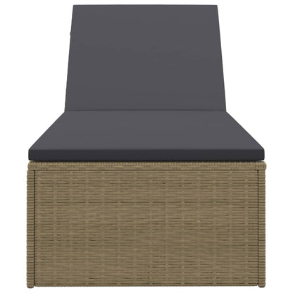 Tumbona De Ratán Sintético Marrón Y Gris Oscuro