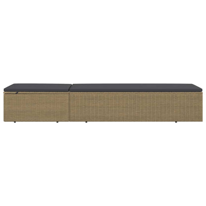 Tumbona De Ratán Sintético Marrón Y Gris Oscuro