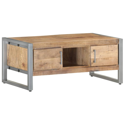 Mesa De Centro De Madera De Mango Rugosa 95X50X40 Cm