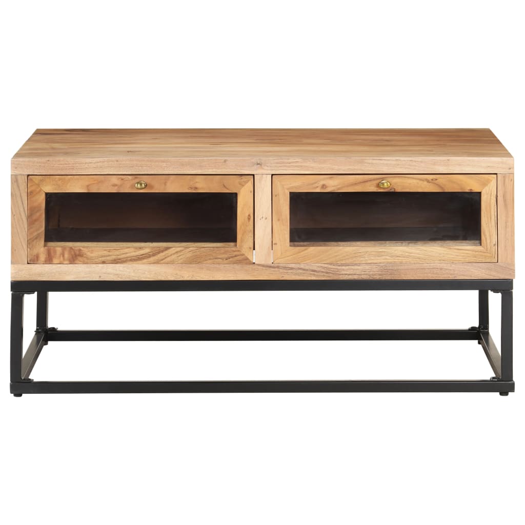 Mesa De Centro De Madera Maciza De Acacia 90X60X40 Cm
