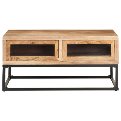 Mesa De Centro De Madera Maciza De Acacia 90X60X40 Cm