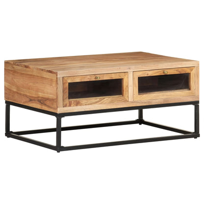 Mesa De Centro De Madera Maciza De Acacia 90X60X40 Cm