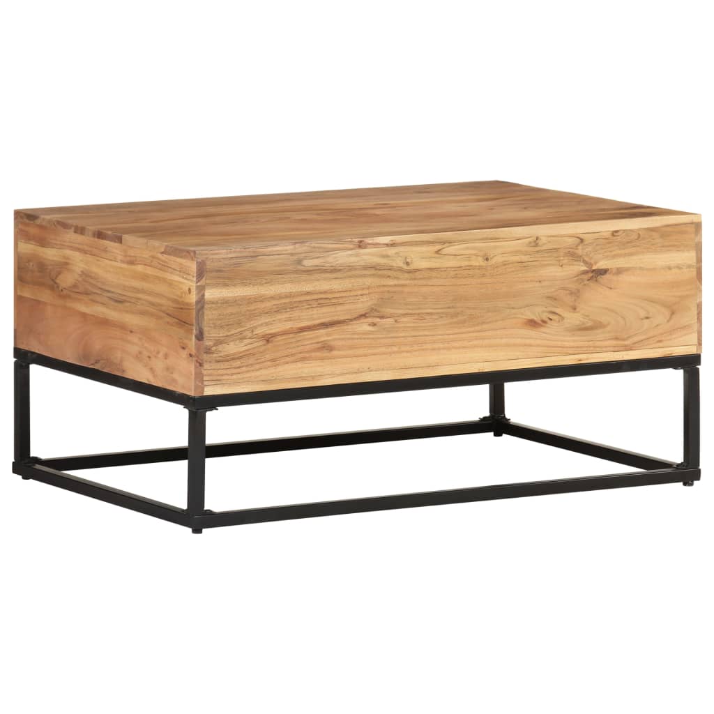 Mesa De Centro De Madera Maciza De Acacia 90X60X40 Cm