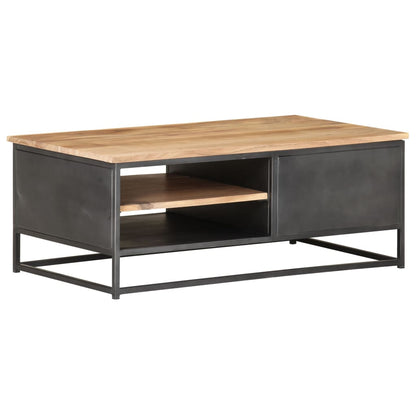 Mesa De Centro De Madera Maciza De Acacia 90X50X35 Cm