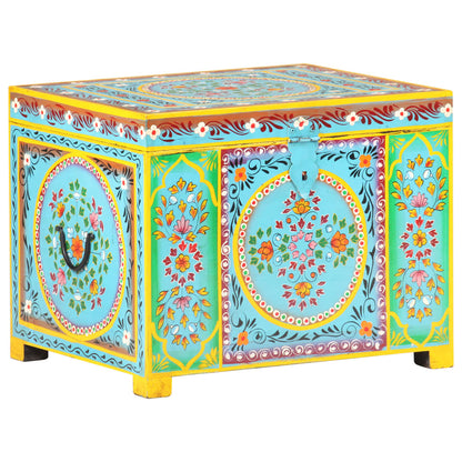 Caja Almacenaje Pintada A Mano 50X40X40 Cm Madera Mango Maciza
