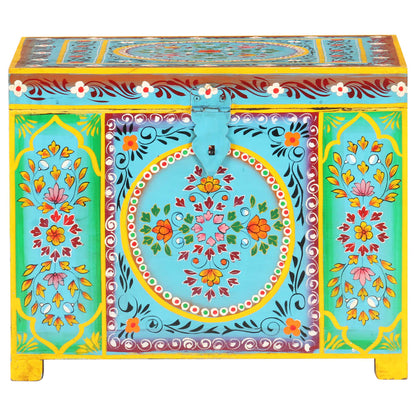 Caja Almacenaje Pintada A Mano 50X40X40 Cm Madera Mango Maciza