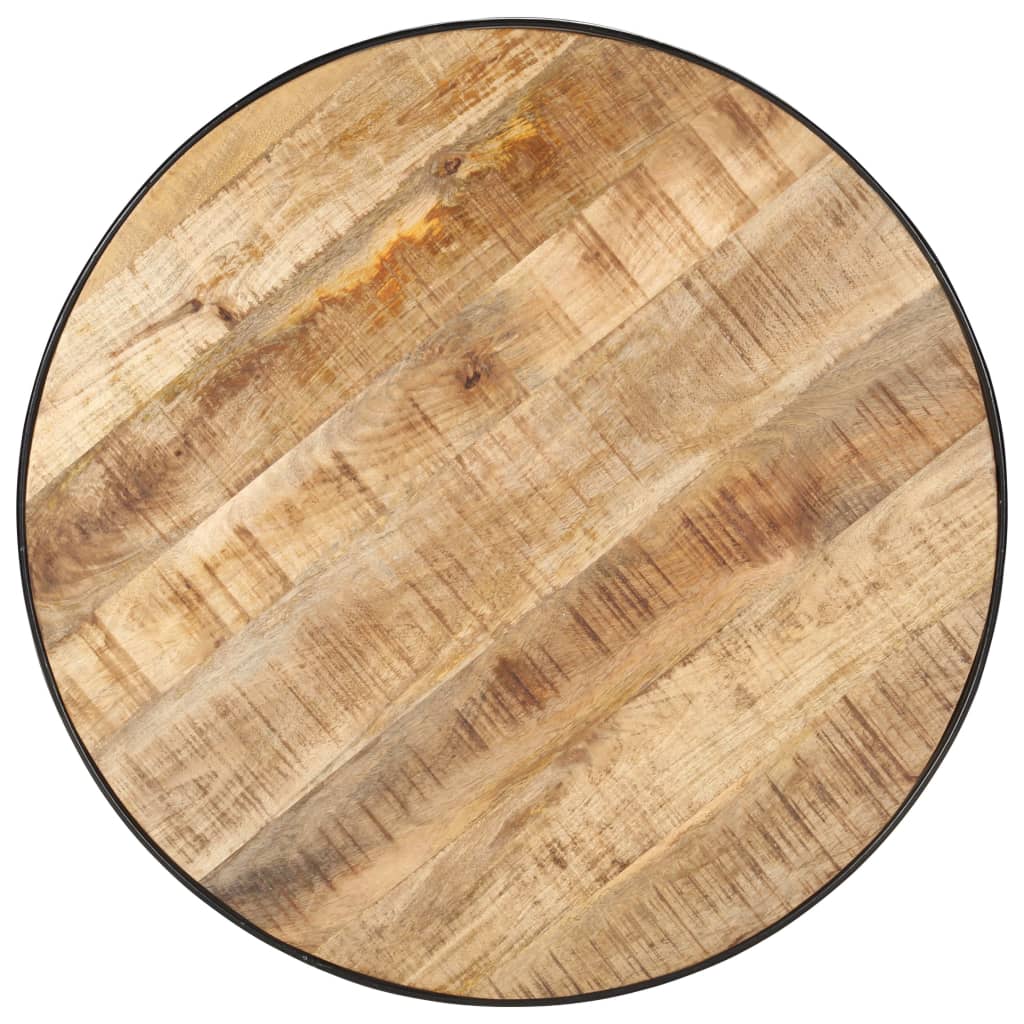 Mesa De Centro Madera Maciza De Mango Rugosa Negra 68X