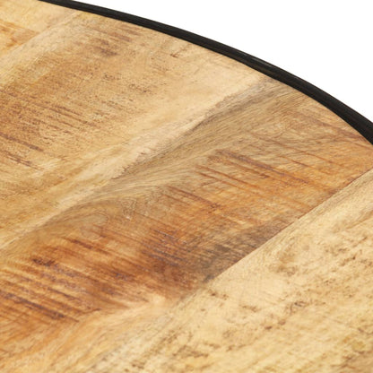 Mesa De Centro Madera Maciza De Mango Rugosa Negra 68X