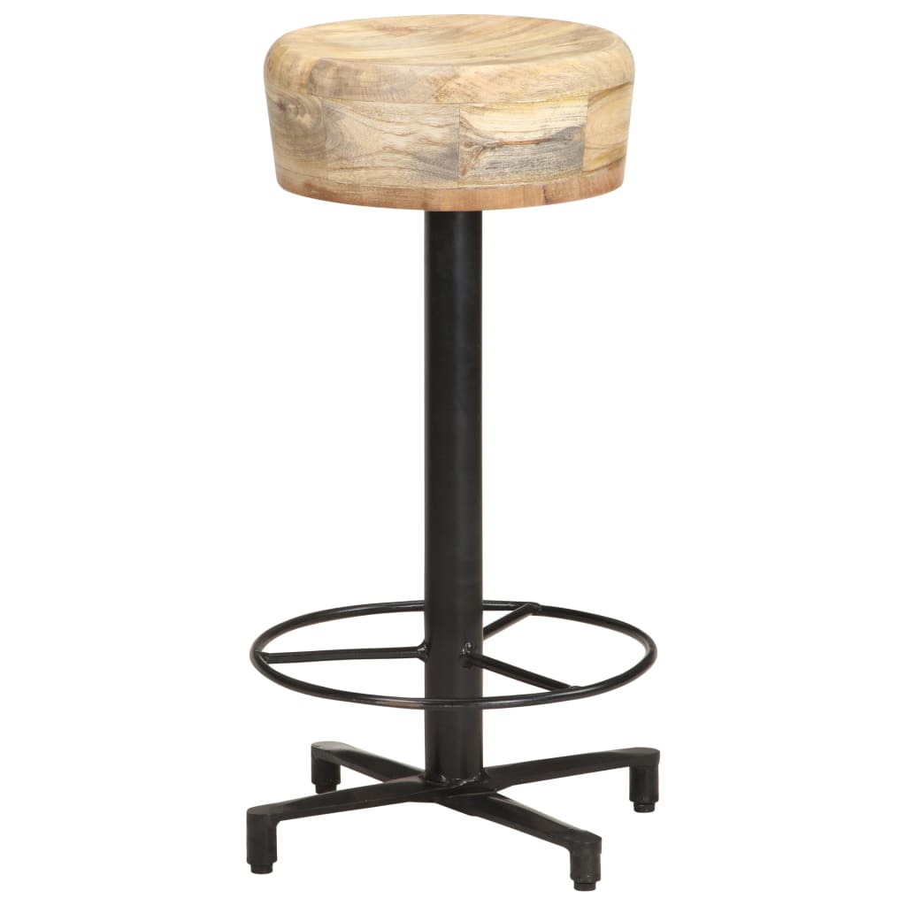 Taburetes De Cocina 2 Unidades Madera Maciza De Mango