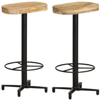 Taburetes De Cocina 2 Unidades Madera Maciza De Mango