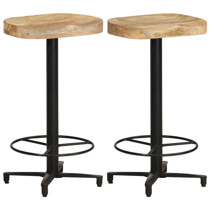 Taburetes De Cocina 2 Unidades Madera Maciza De Mango