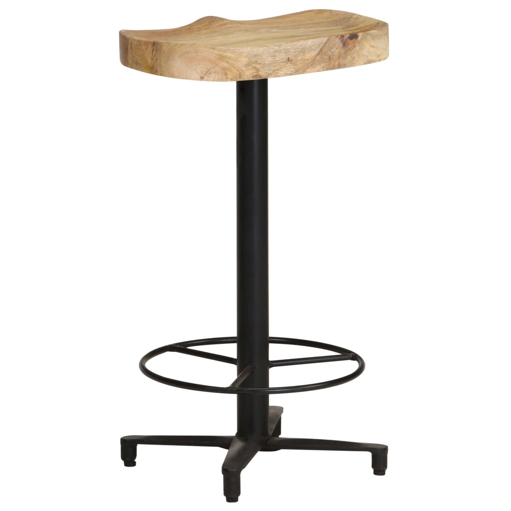 Taburetes De Cocina 2 Unidades Madera Maciza De Mango