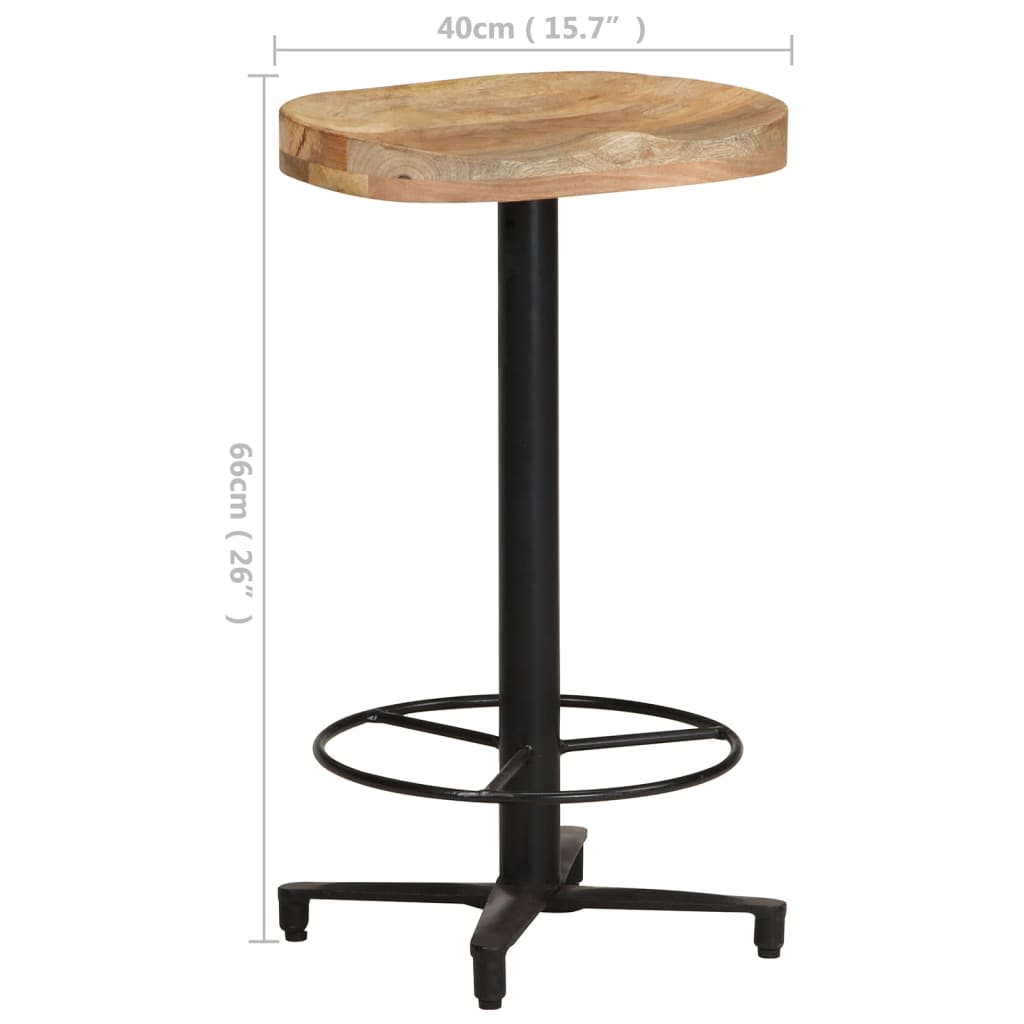 Taburetes De Cocina 2 Unidades Madera Maciza De Mango