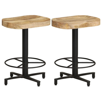 Taburetes De Cocina 2 Unidades Madera Maciza De Mango