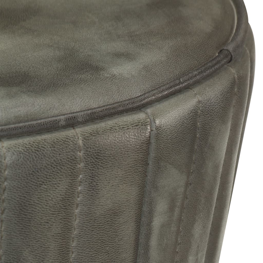 Taburete De Cocina De Cuero Auténtico Envejecido