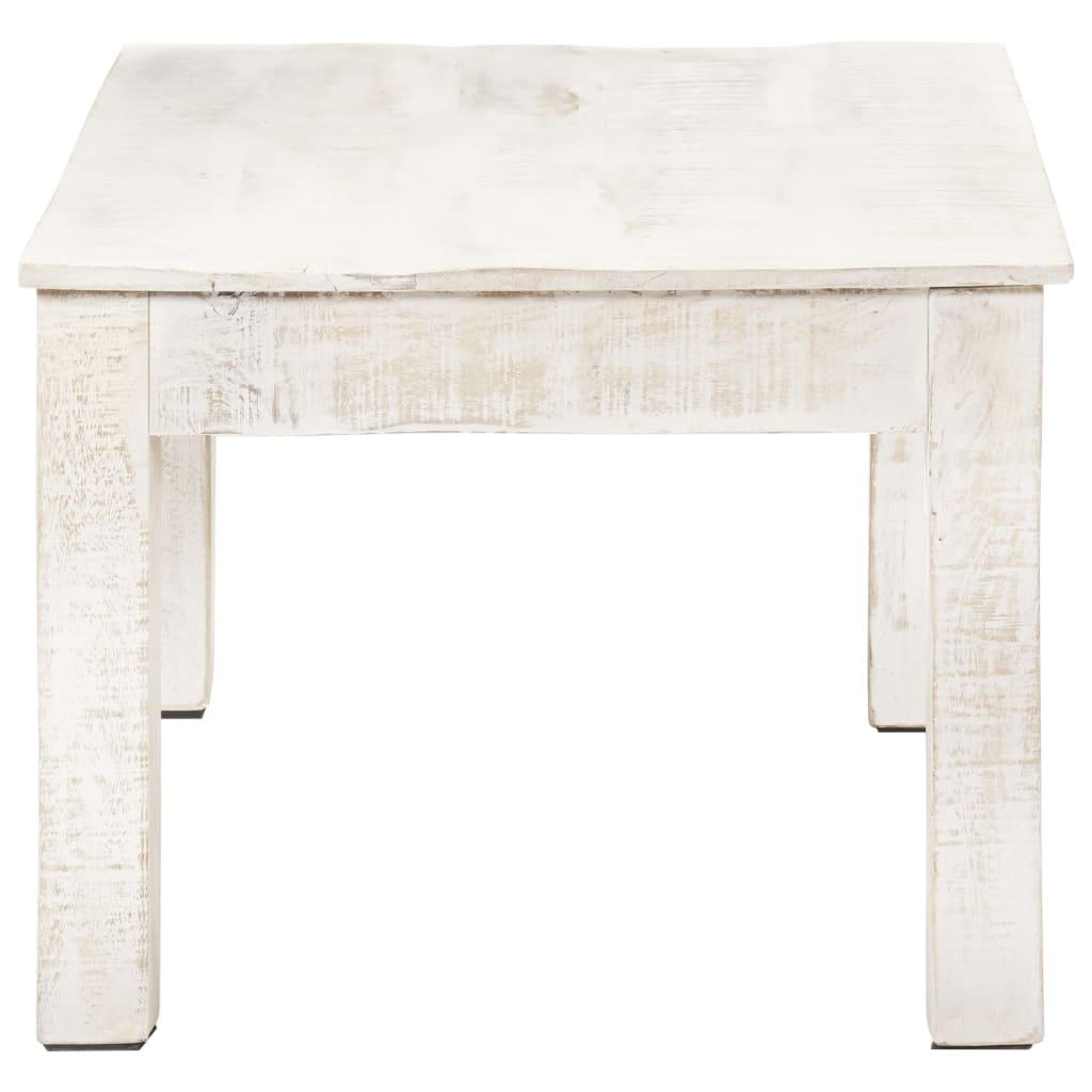 Mesa De Centro De Madera Maciza De Mango Blanca 110X60X45 Cm