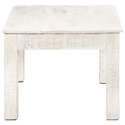 Mesa De Centro De Madera Maciza De Mango Blanca 110X60X45 Cm