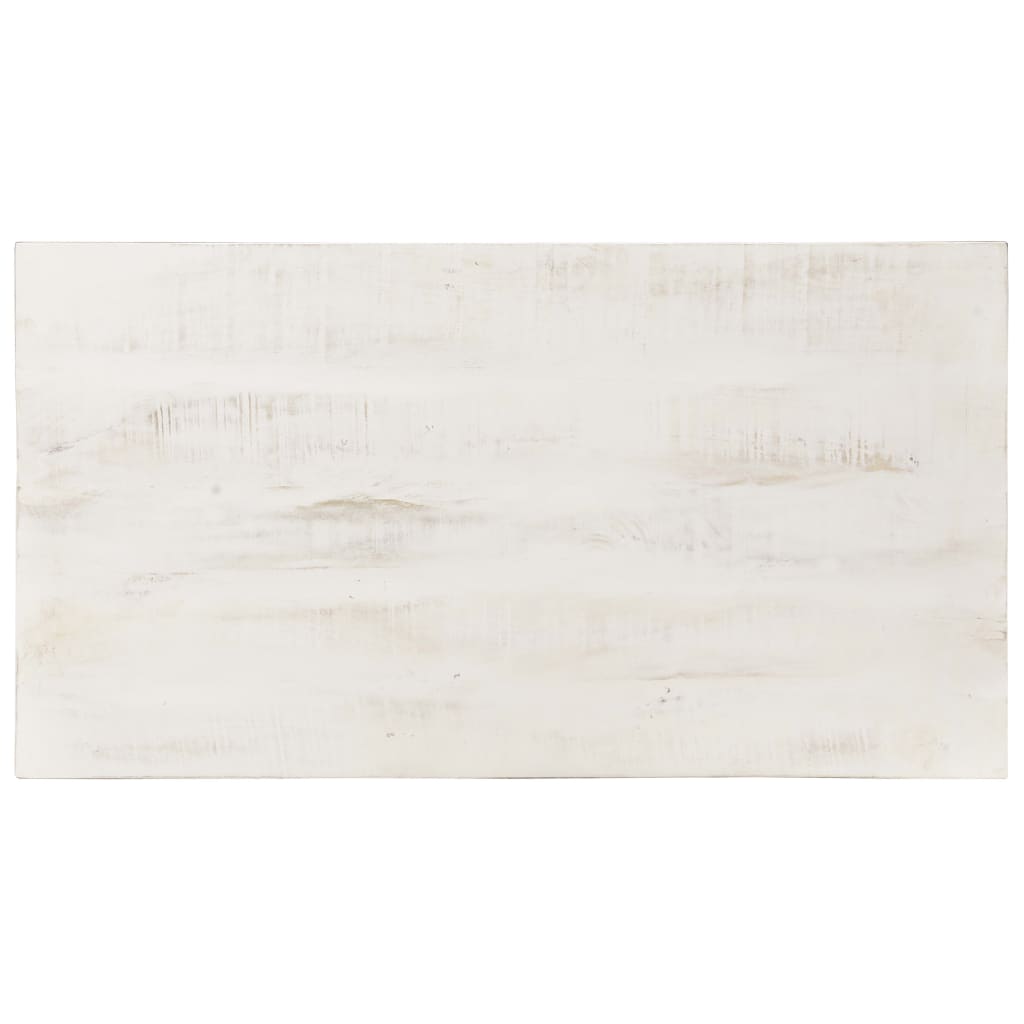 Mesa De Centro De Madera Maciza De Mango Blanca 110X60X45 Cm