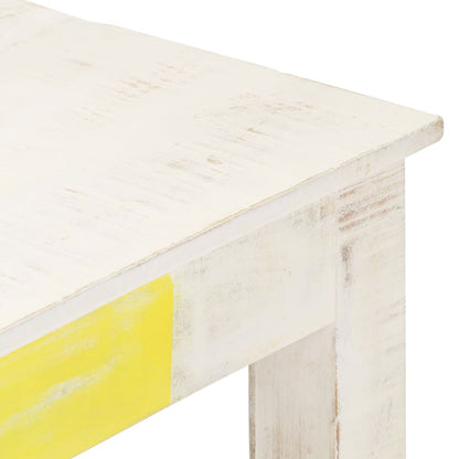 Mesa De Centro De Madera Maciza De Mango Blanca 110X60X45 Cm