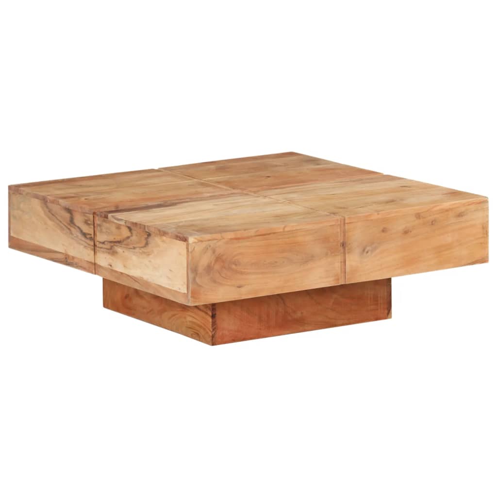 Mesa De Centro Cuadrada Marrón