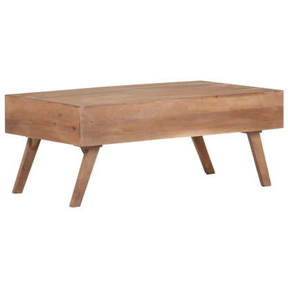 Mesa De Centro De Madera Maciza De Mango 100X60X40 Cm