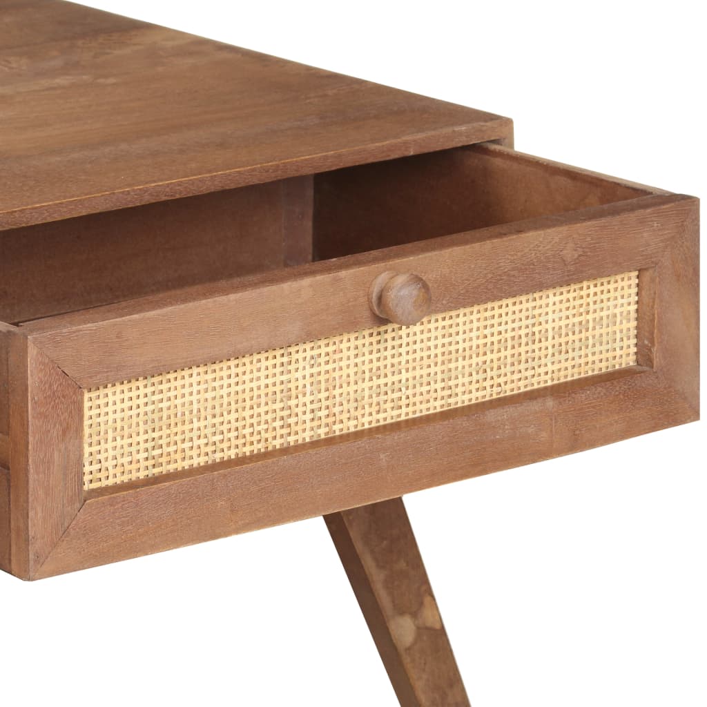 Mesa De Centro De Madera Maciza De Mango 100X60X40 Cm