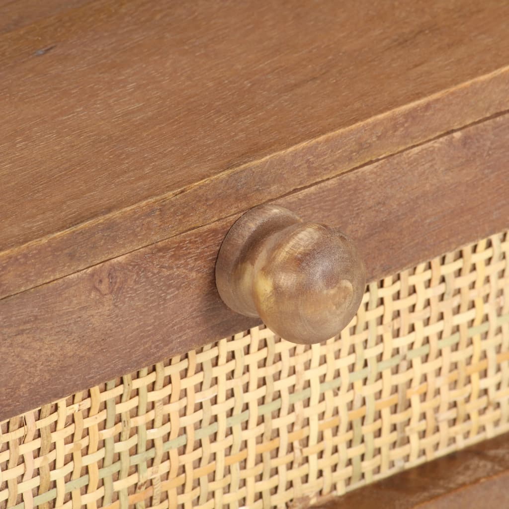 Mesa De Centro De Madera Maciza De Mango 100X60X40 Cm