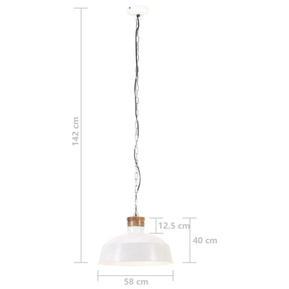 Lámpara Colgante Industrial 58 Cm Blanca E27