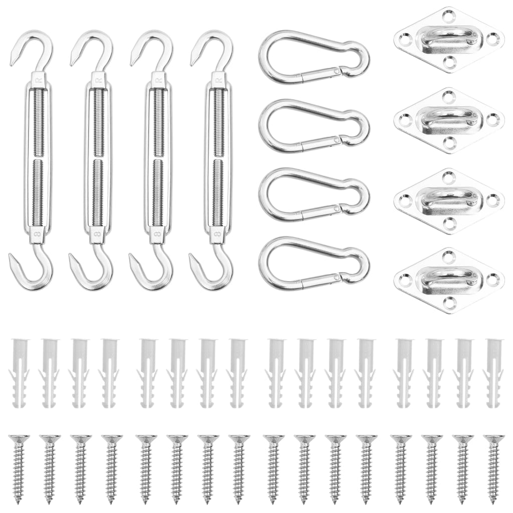 Juego De Accesorios Para Toldo De Vela 12 Pzas Acero Inoxidable