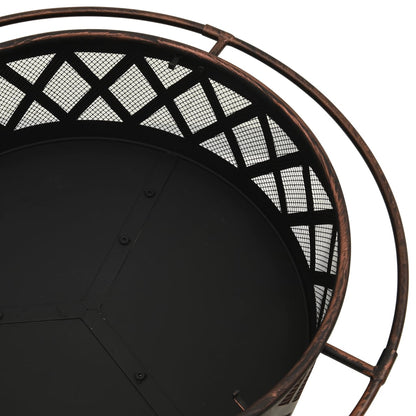 Brasero Rústico Con Atizador Acero Xxl 76 Cm