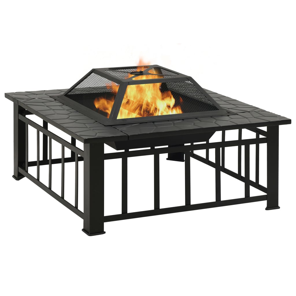 Brasero De Jardín Con Atizador Acero Xxl 81X81X47 Cm