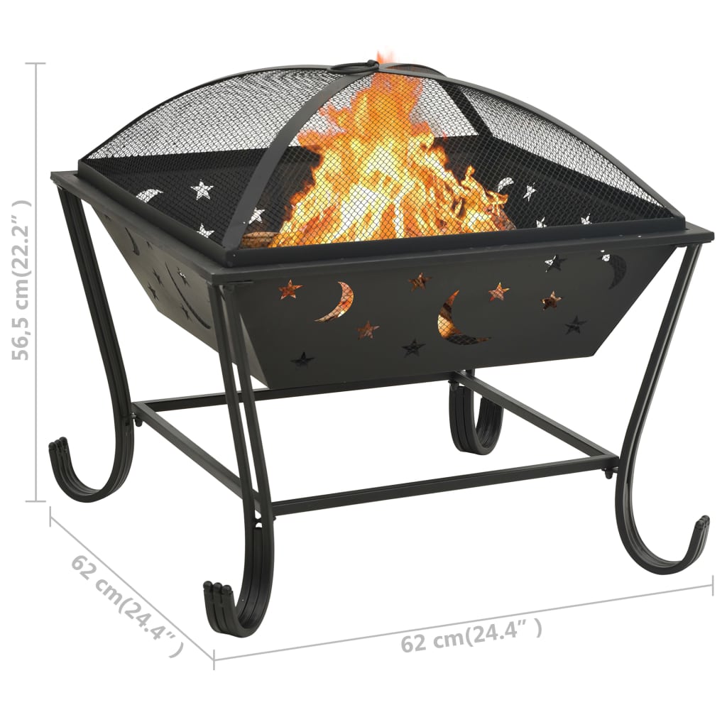 Brasero Con Atizador Acero Xxl 62 Cm