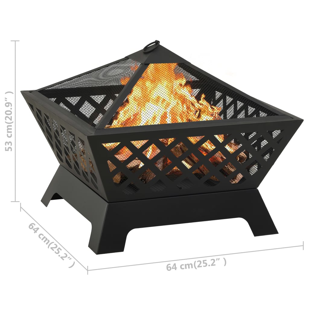 Brasero Con Atizador Acero Xxl 64 Cm
