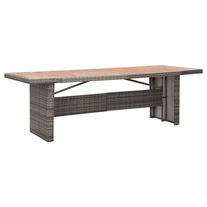 Mesa De Jardín Ratán Sintético Y Vidrio 240X90X74 Cm
