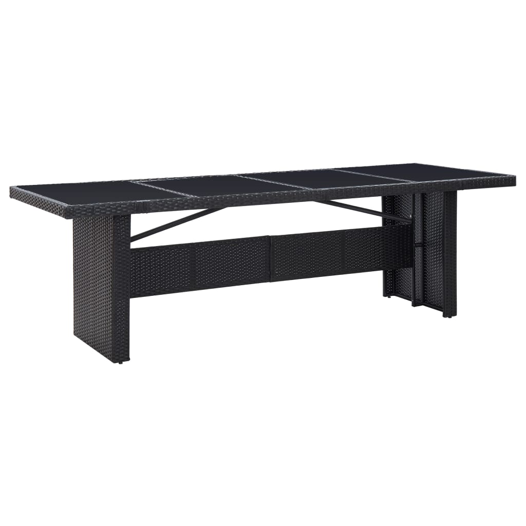 Mesa De Jardín Ratán Sintético Y Vidrio 240X90X74 Cm