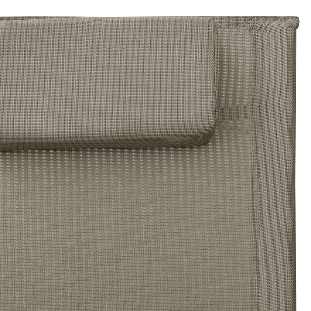 Tumbona De Textilene Taupé Y Gris