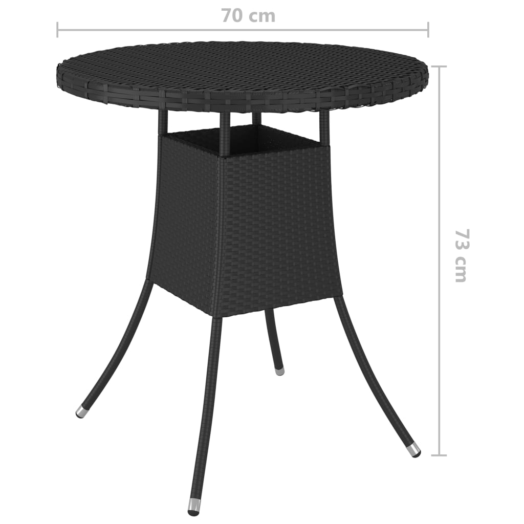 Mesa De Jardín Ratán Sintético 70X70X73 Cm