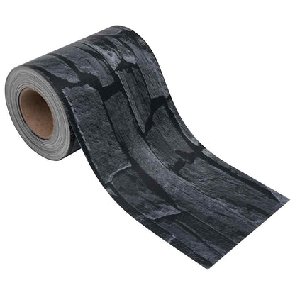 Panel De Valla De Pvc Gris Aspecto Piedra 35X0,19 M