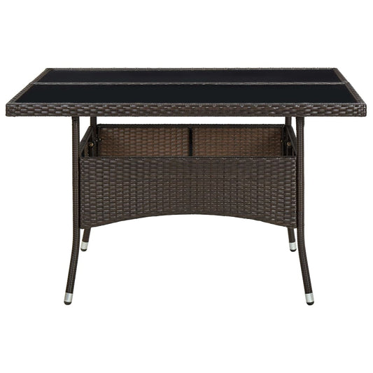 Mesa De Comedor De Jardín Ratán Sintético Y Vidrio
