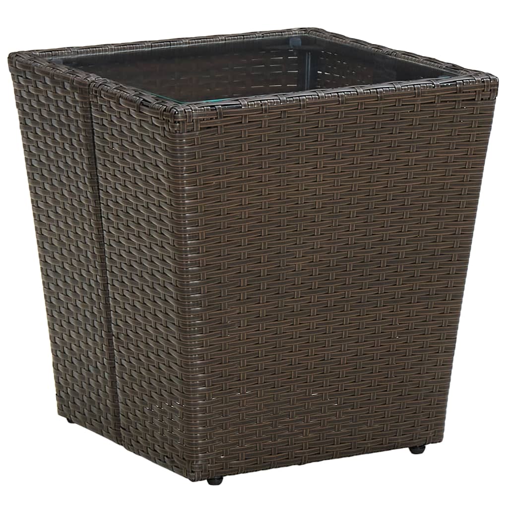 Mesa De Centro Ratán Pe Vidrio Templado 41,5X41,5X44Cm