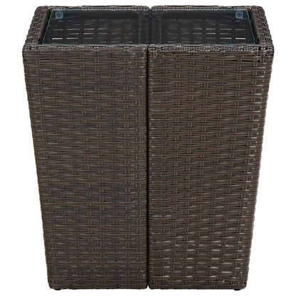 Mesa De Centro Ratán Pe Vidrio Templado 41,5X41,5X44Cm
