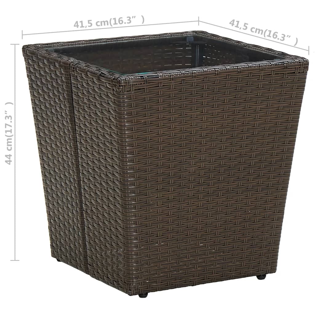 Mesa De Centro Ratán Pe Vidrio Templado 41,5X41,5X44Cm