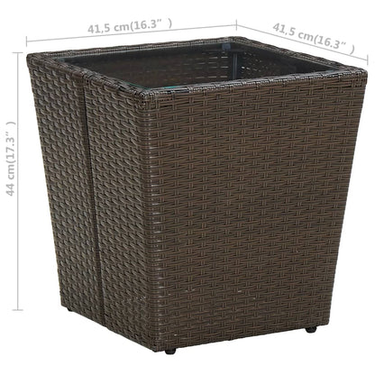 Mesa De Centro Ratán Pe Vidrio Templado 41,5X41,5X44Cm